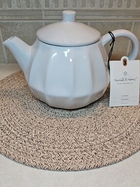 Hearth & Hand 44oz. Stoneware Teapot Sour Cream